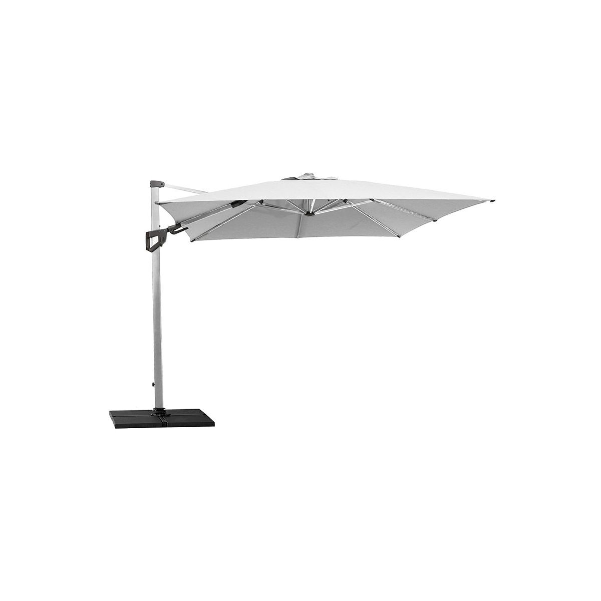 Hyde Luxe Parasol 3x3 m. med tilt inkl. fod fra Cane-line (Dusty white)