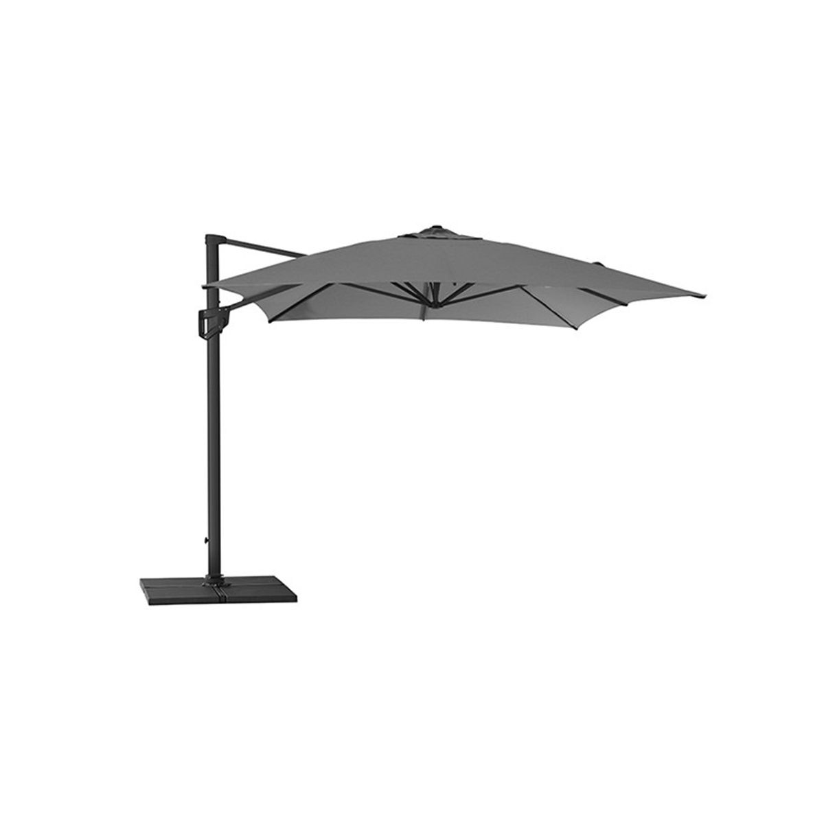 Hyde Luxe Parasol, 3x4 m inkl. fod fra Cane-line (Anthracite)