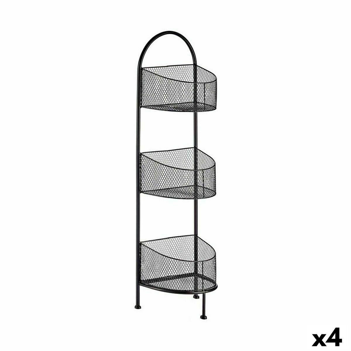 Hylder Sort Metal 21,2 x 97 x 28,5 cm (4 enheder)