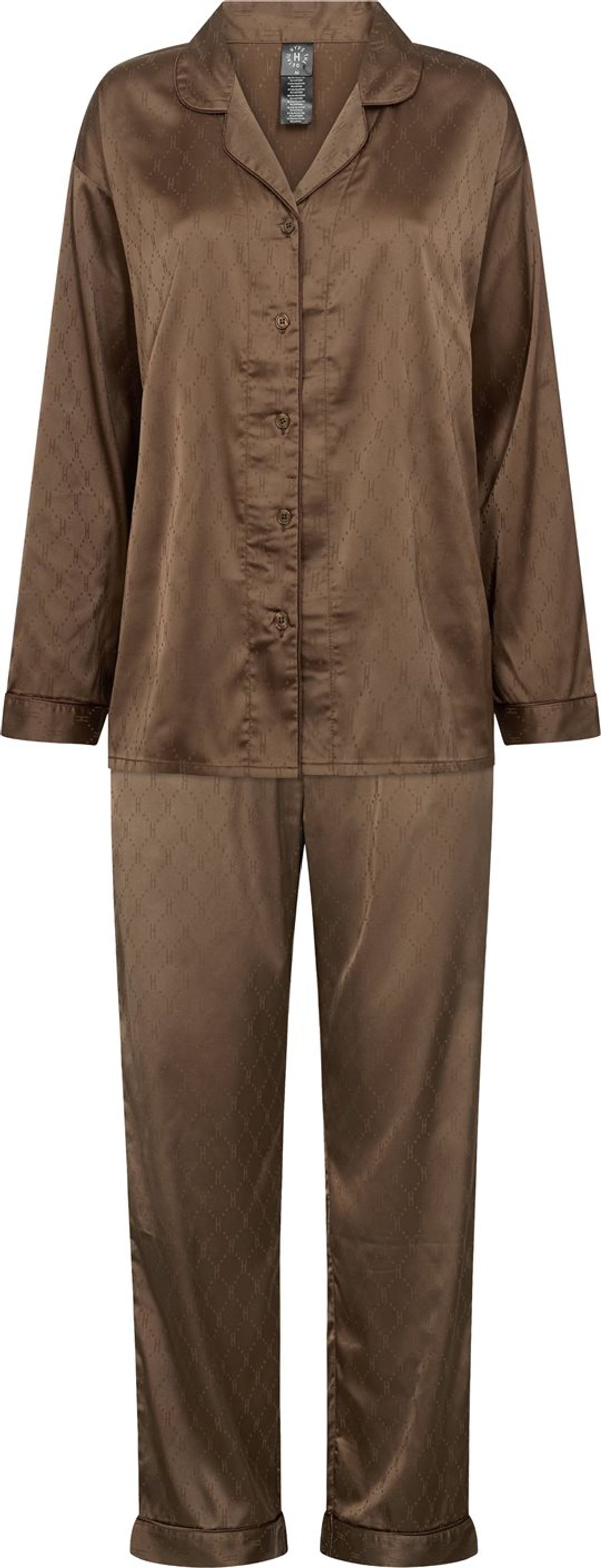 Hype The Detail - Satin Pyjamas - Brown