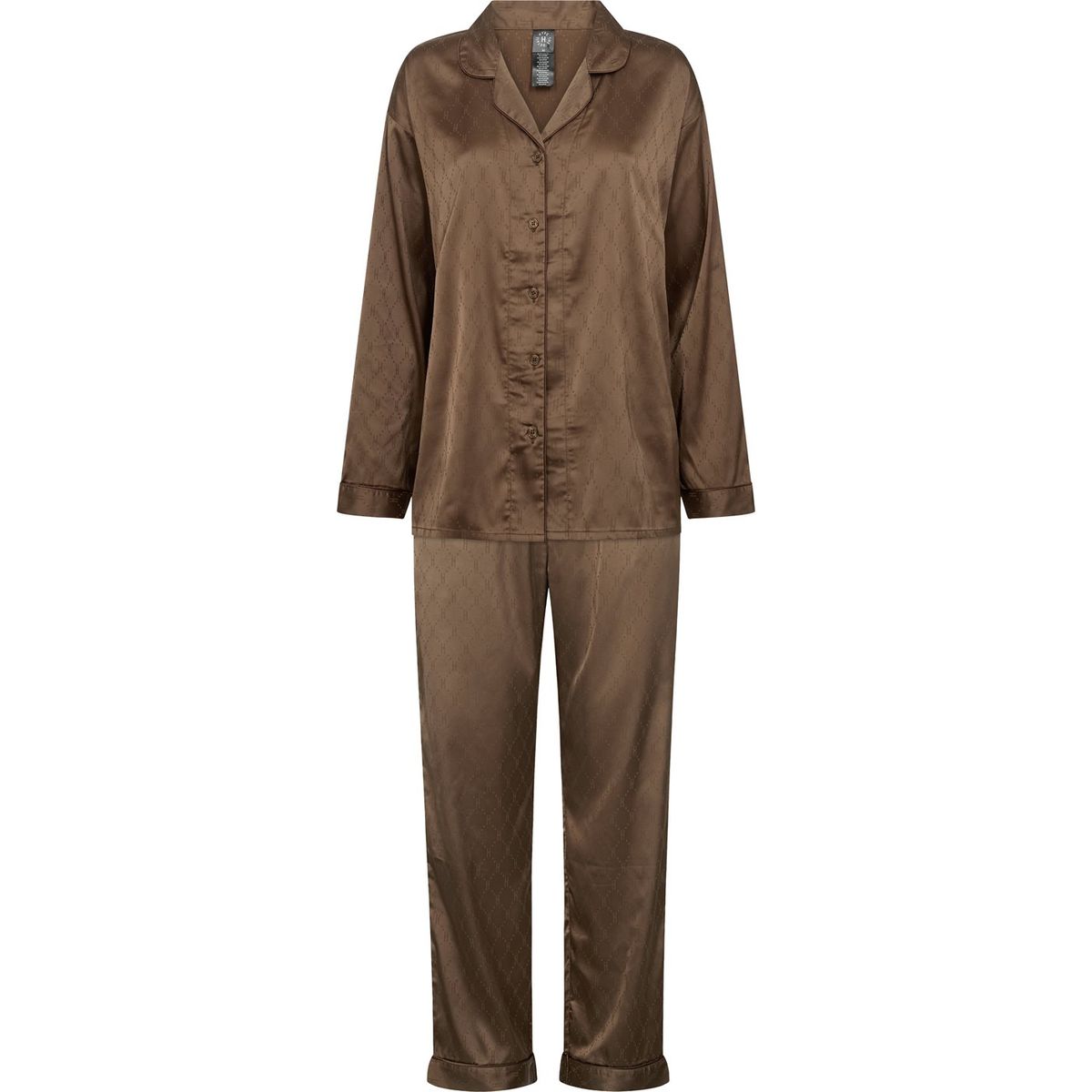 Hype The Detail - Satin Pyjamas - Brown