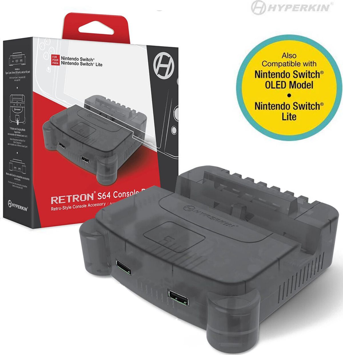 Hyperkin Retron S64 Console Dock- Switch (smoke Gray)