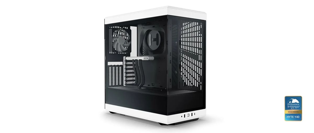 HYTE Y40 Black/White Miditower - Panoramic Glass Veil, included PCIe 4.0 riser cable, 2 included fans