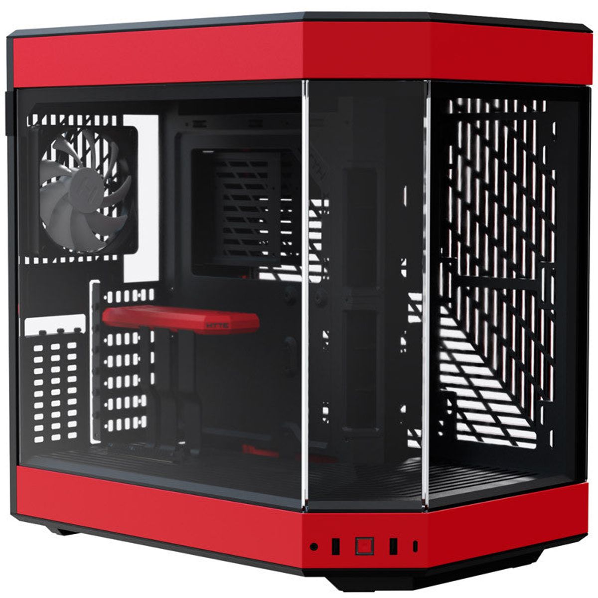 Hyte Y60 Midi Tower - Black/Red, PCI-e 4.0, Panoramic Glass View