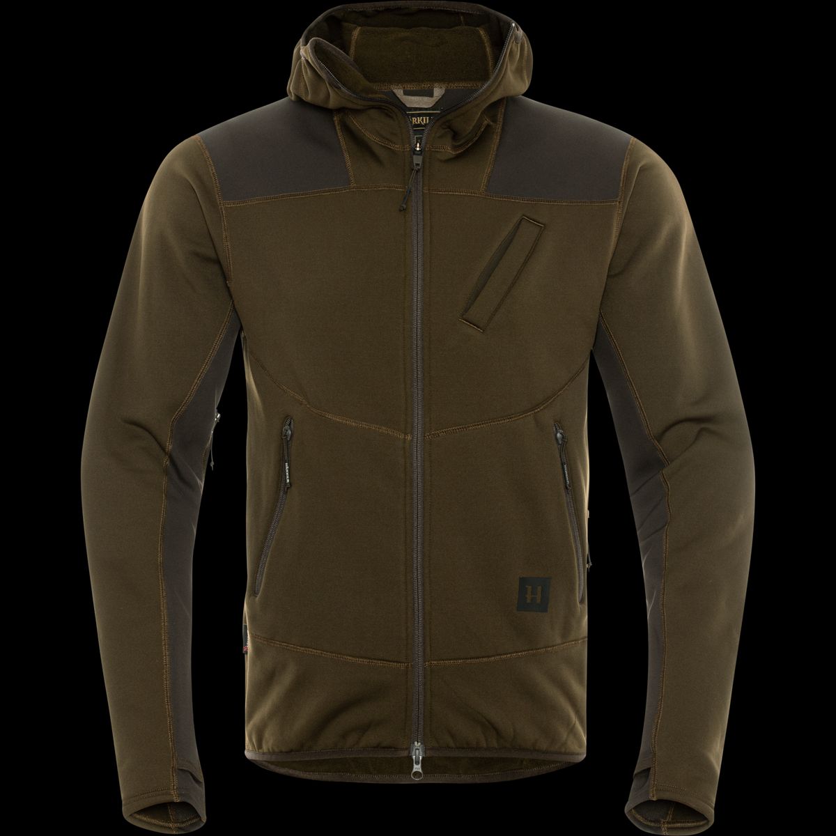 Härkila Deer Stalker fleece hoodie Willow green/Shadow brown L