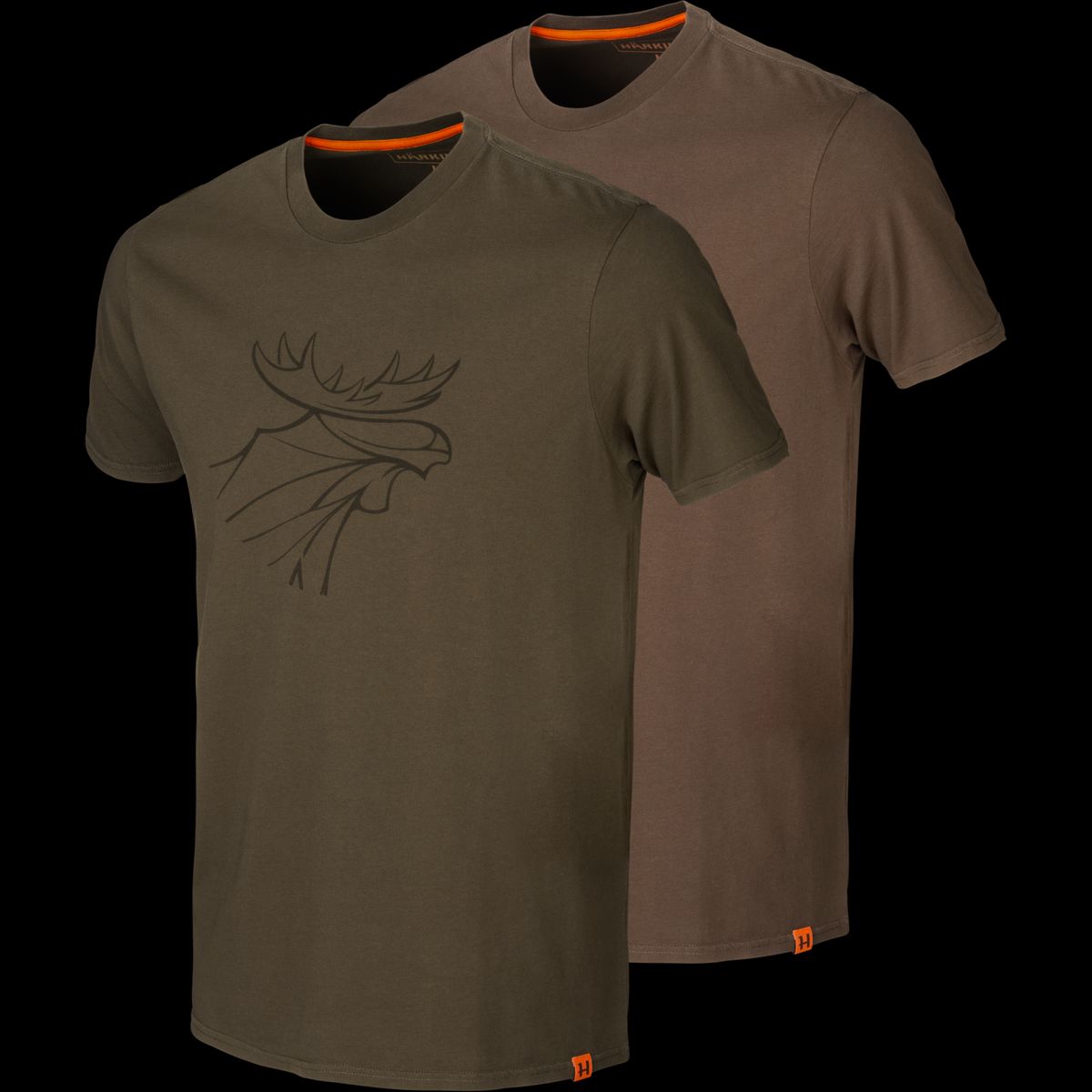 Härkila graphic t-shirt 2-pack Willow green/Slate brown M