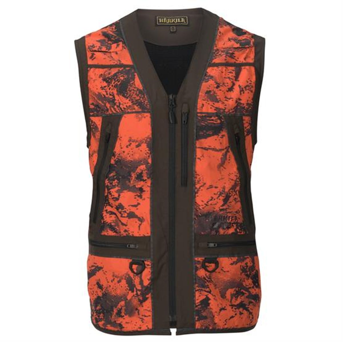 Härkila Wildboar Pro Safety Vest Mens, Orange Blaze / Brown