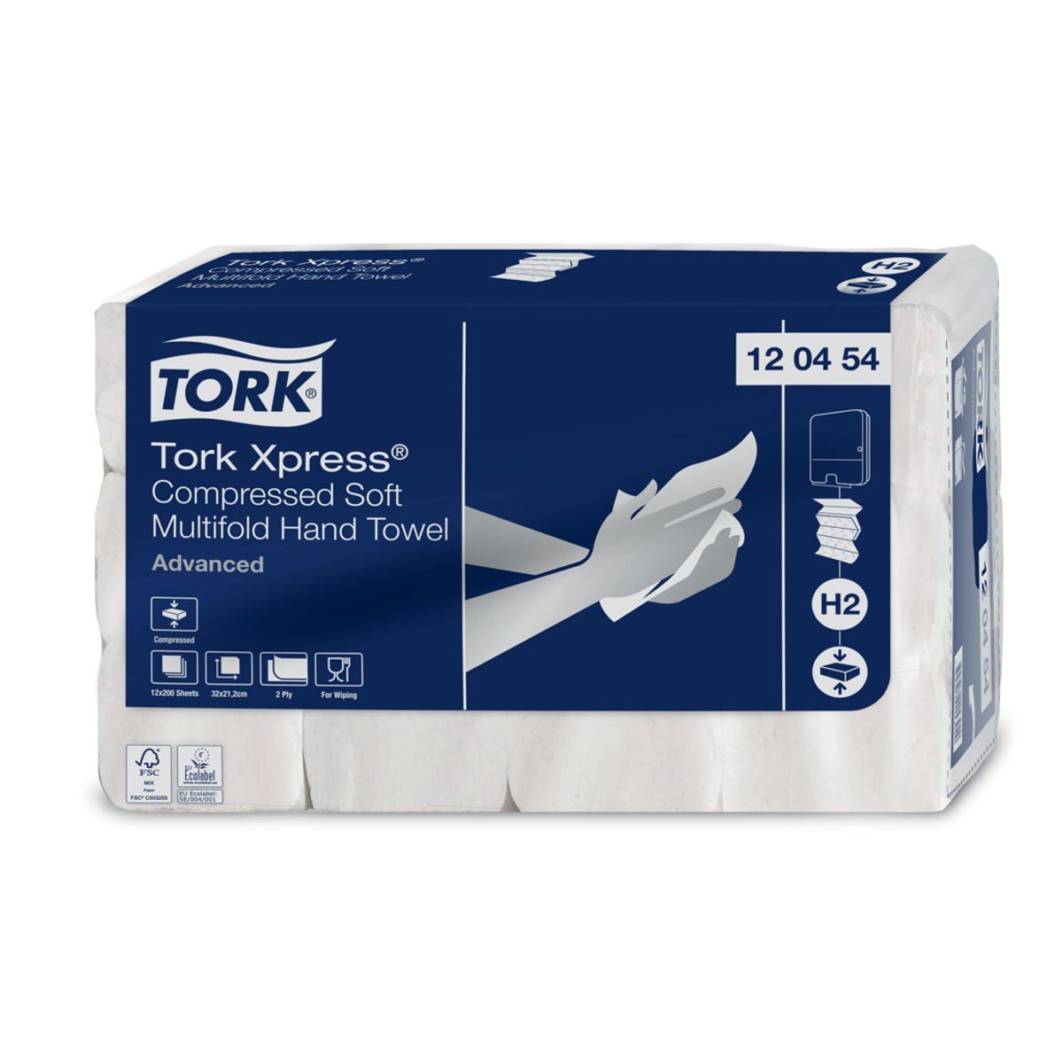 Håndklædeark Tork H2 120454 Advanced 2-lags Komprimeret 2400 ark