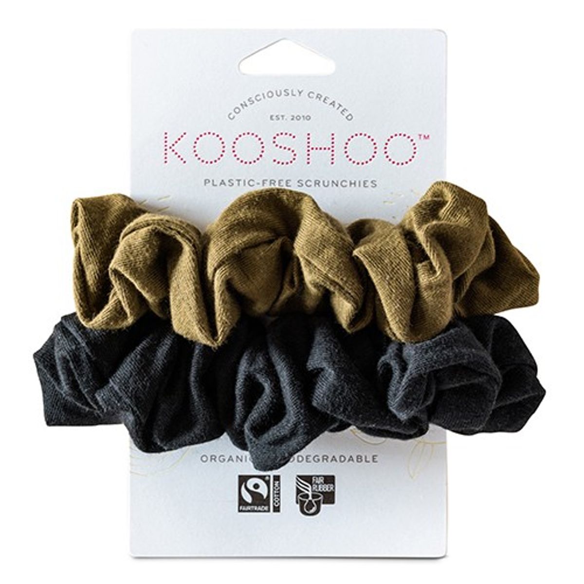 Hår scrunchie Black Olive - øko & plastikfri - 2 stk. - KooShoo