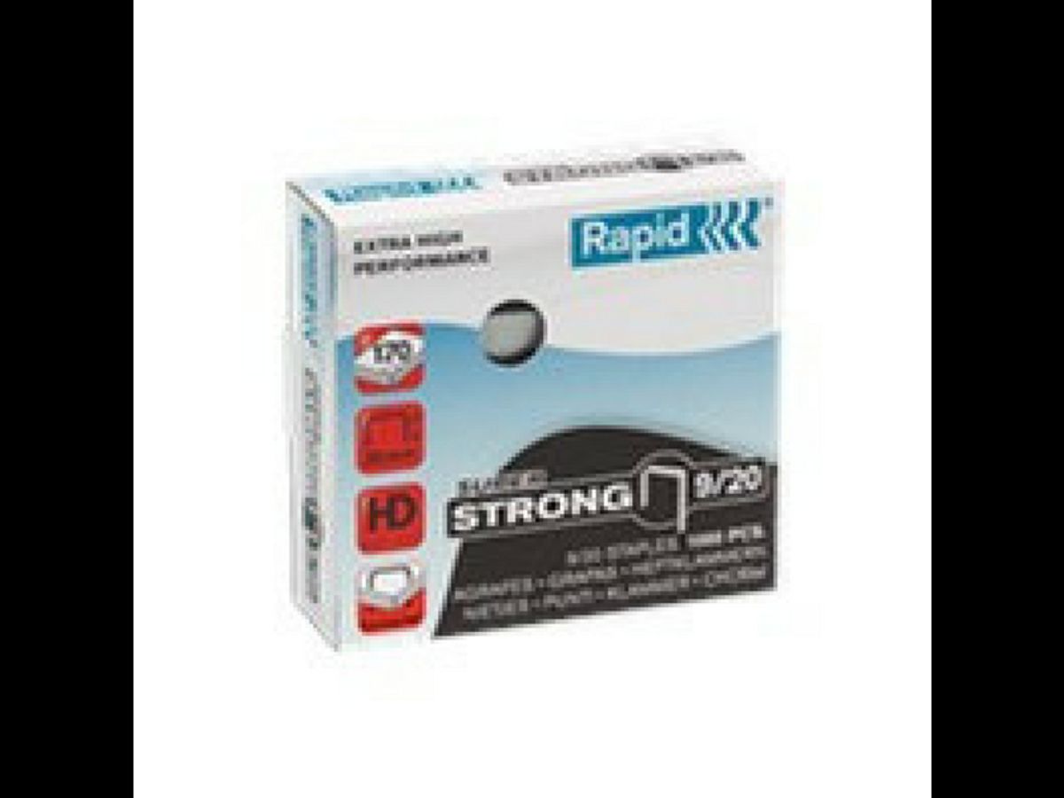 Hæfteklamme 9/20 Super Strong Rapid 1000 stk.