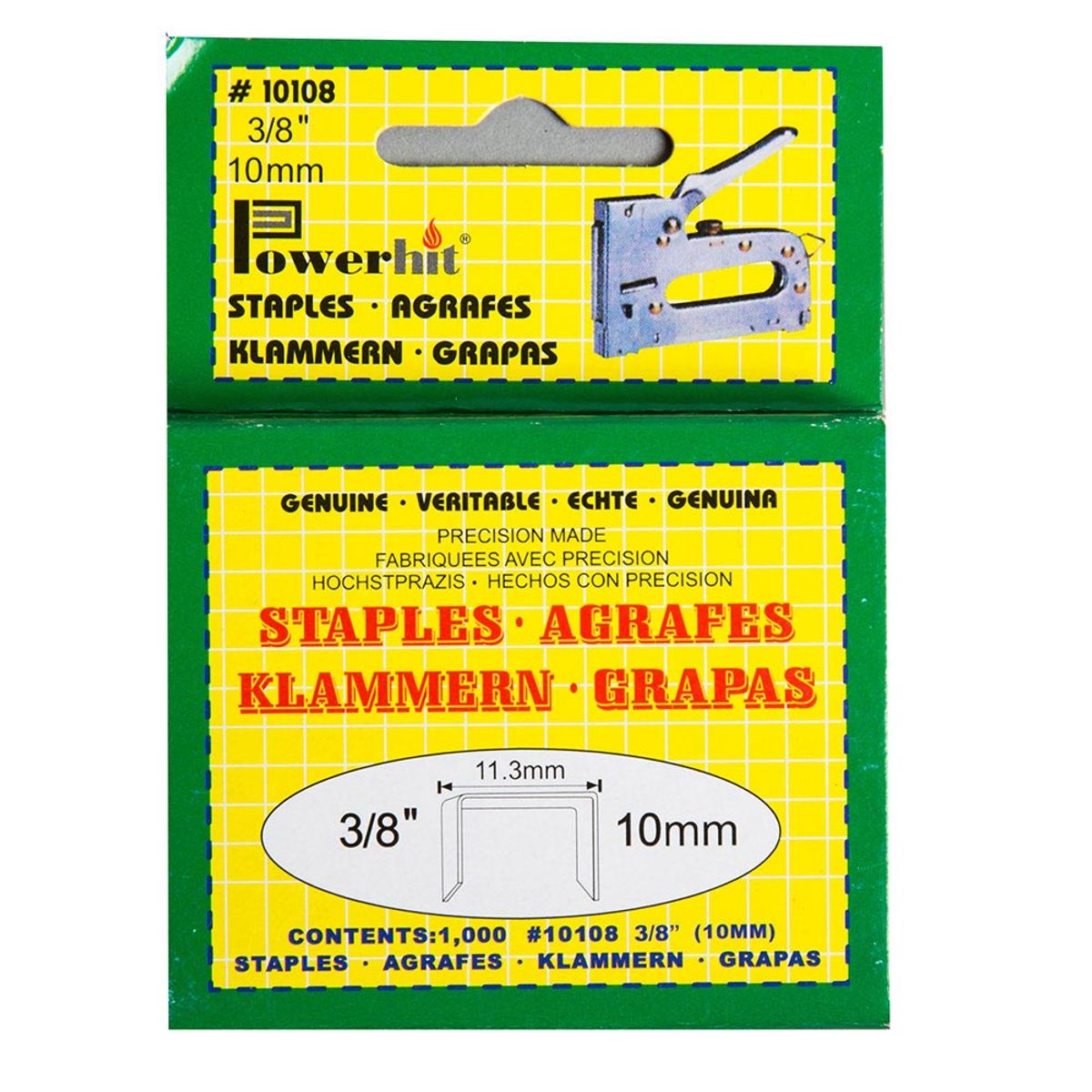 Hæfteklammer længe 10mm brede 11,3mm 1000stk