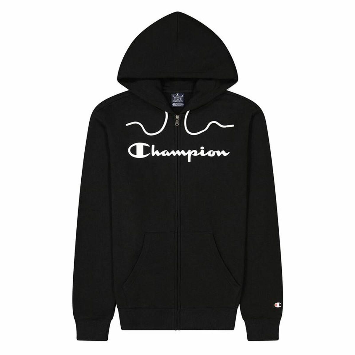 Hættetrøje til Mænd Champion Hooded Full Zip Sort S