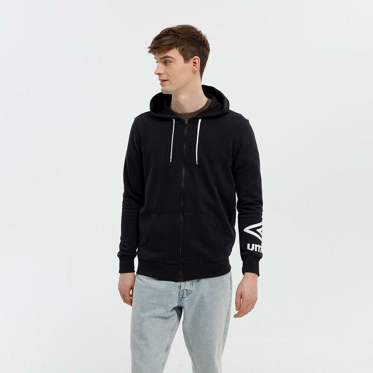 Hættetrøje til Mænd FW TERRACE ZIP HOODIE Umbro 66063U 060 Sort L