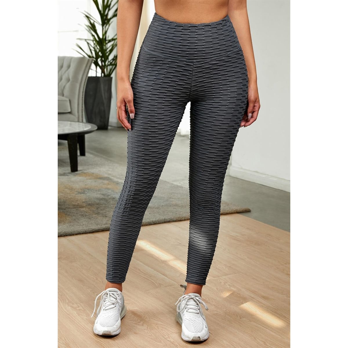 Højtaljet shape leggings, grå