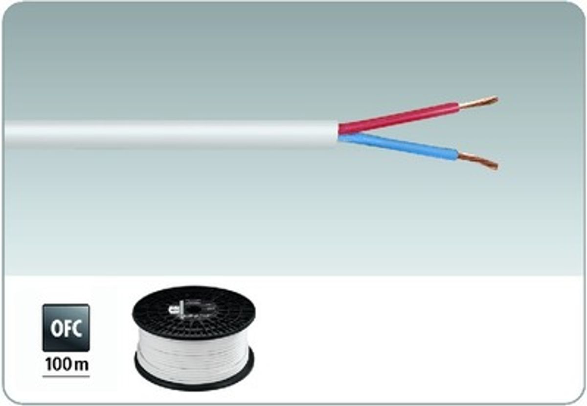 Højttalerkabel hvid metermål SPC-525/WS-EU
