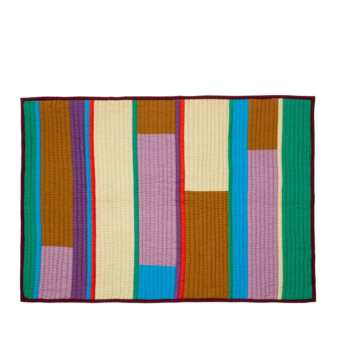 Hübsch Pavilion Plaid Block - 140x200cm - lilla/flerfarvet