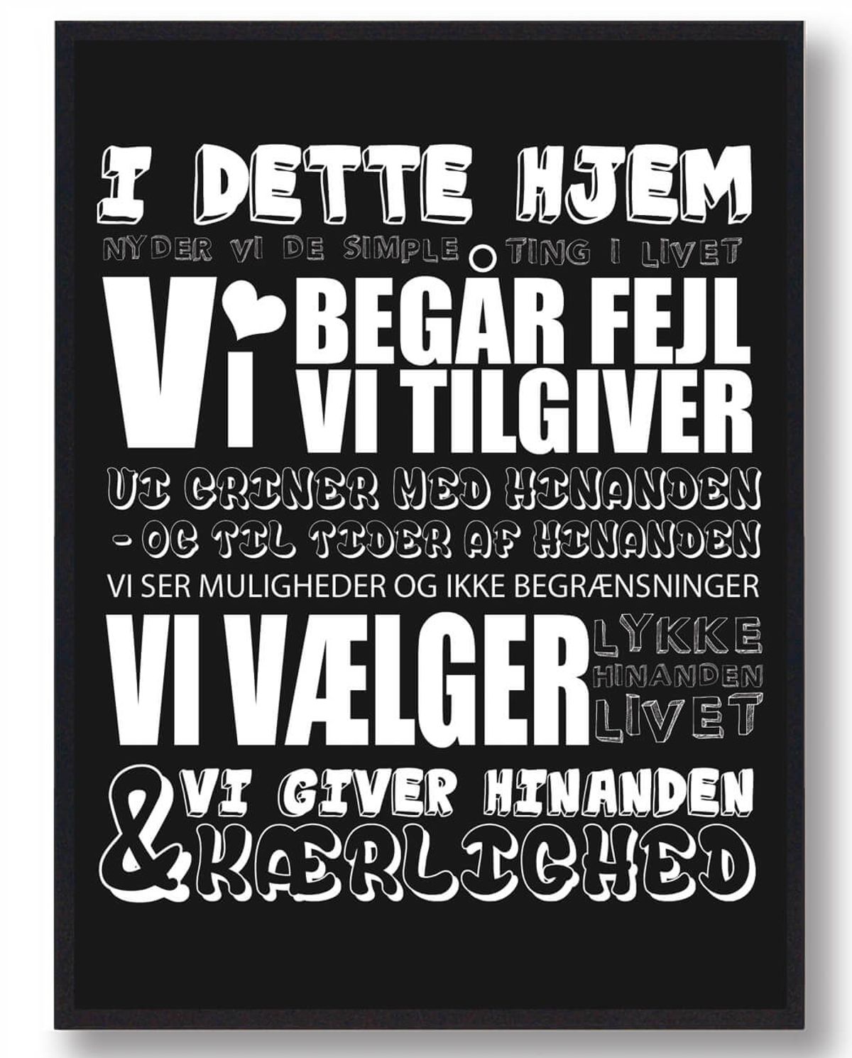 I dette hjem nyder... - plakat (Størrelse: M - 30x40cm)