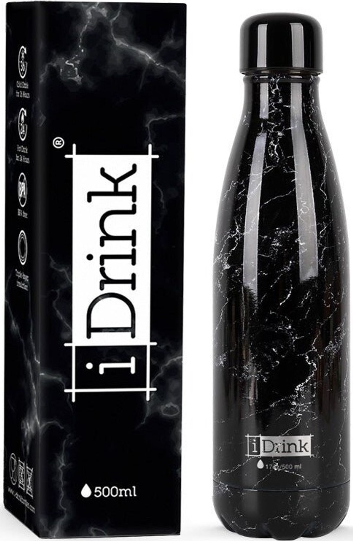 I-drink - Termoflaske 500 Ml - Marble Black