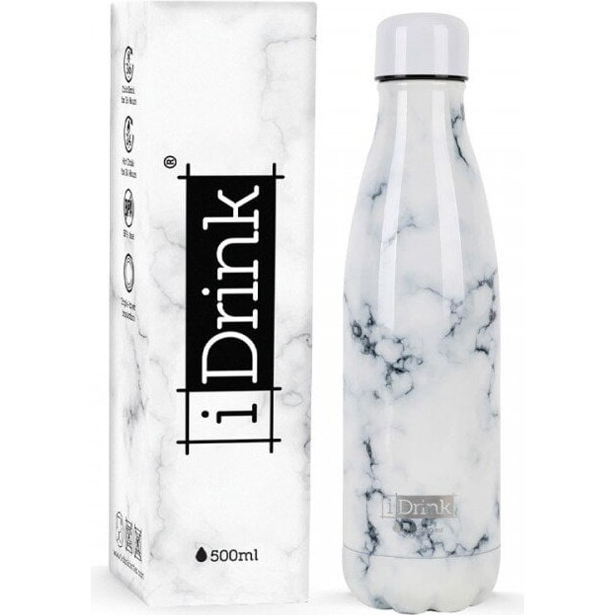 I-drink - Termoflaske 500 Ml - Marble Hvid