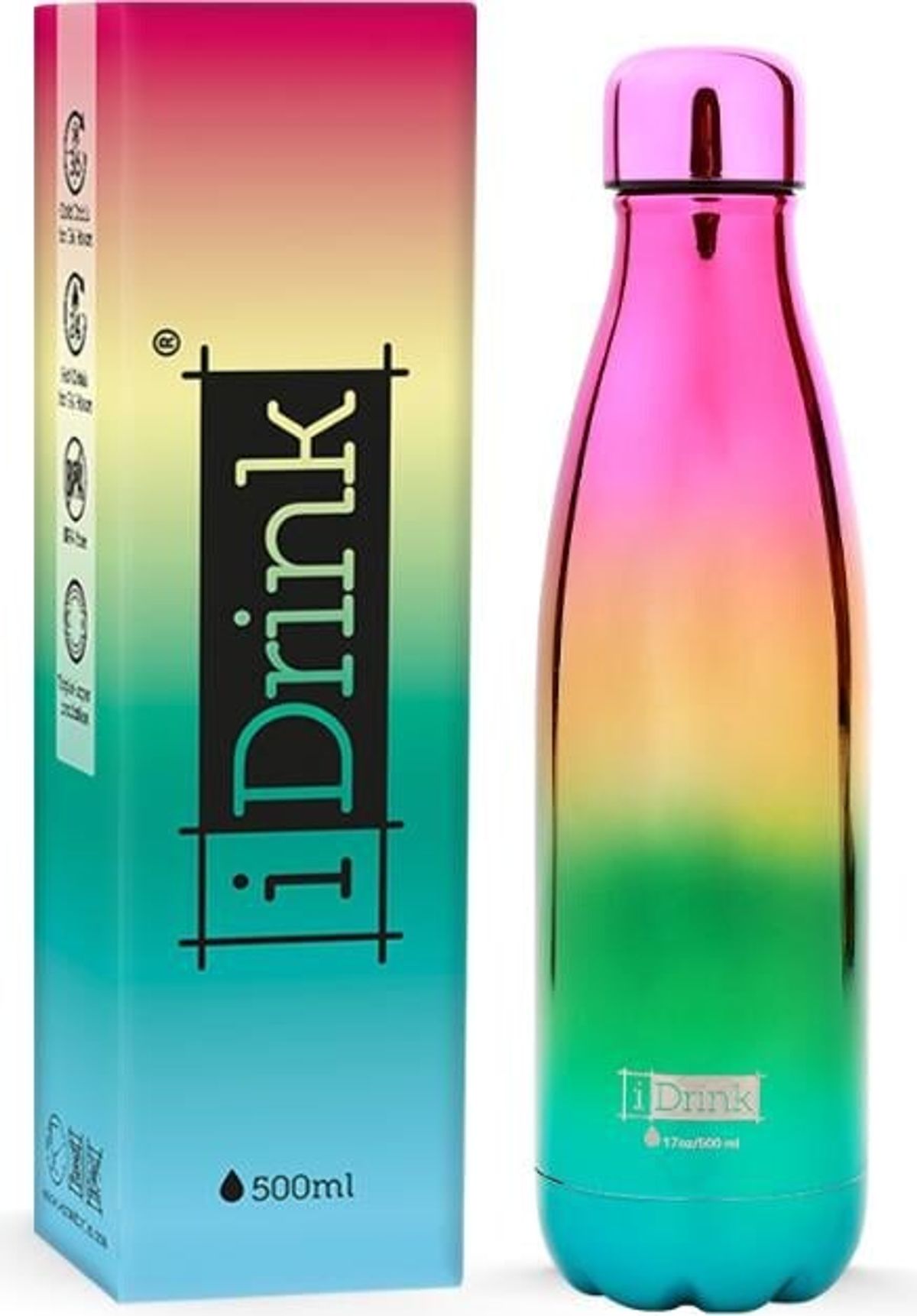 I-drink - Termoflaske 500 Ml - Metallic Rainbow