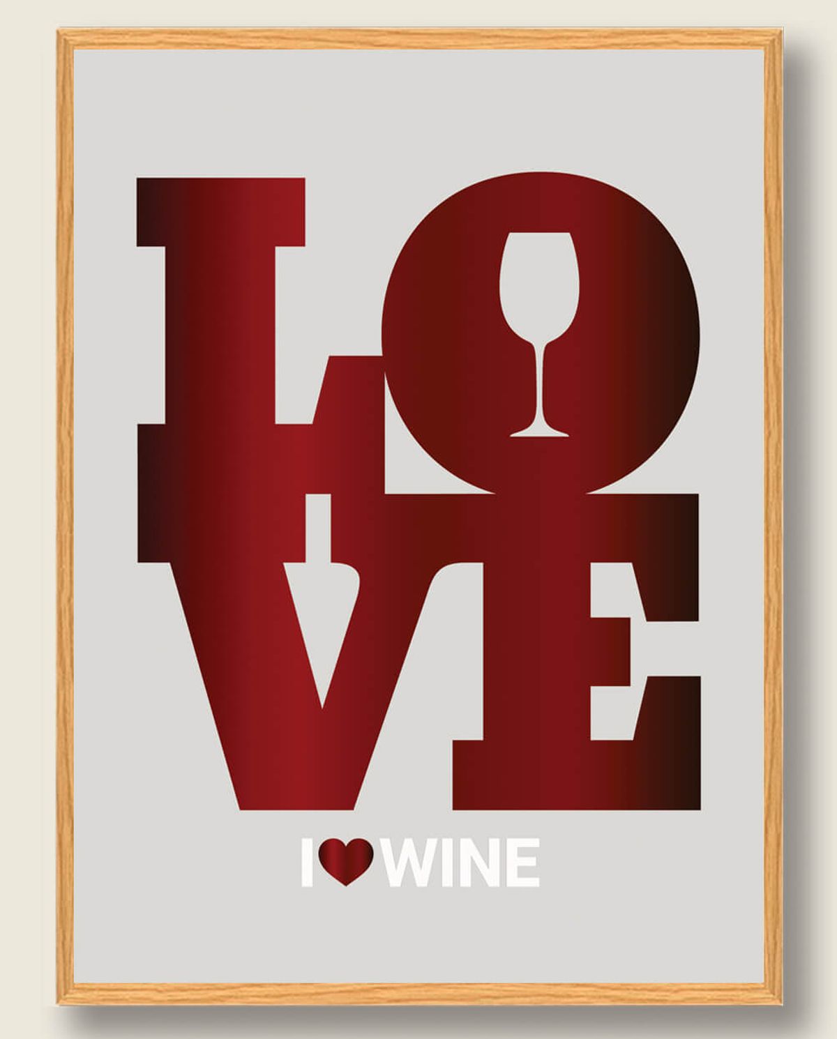 I LOVE WINE - vinplakat (Størrelse: L - 50x70cm (B2))