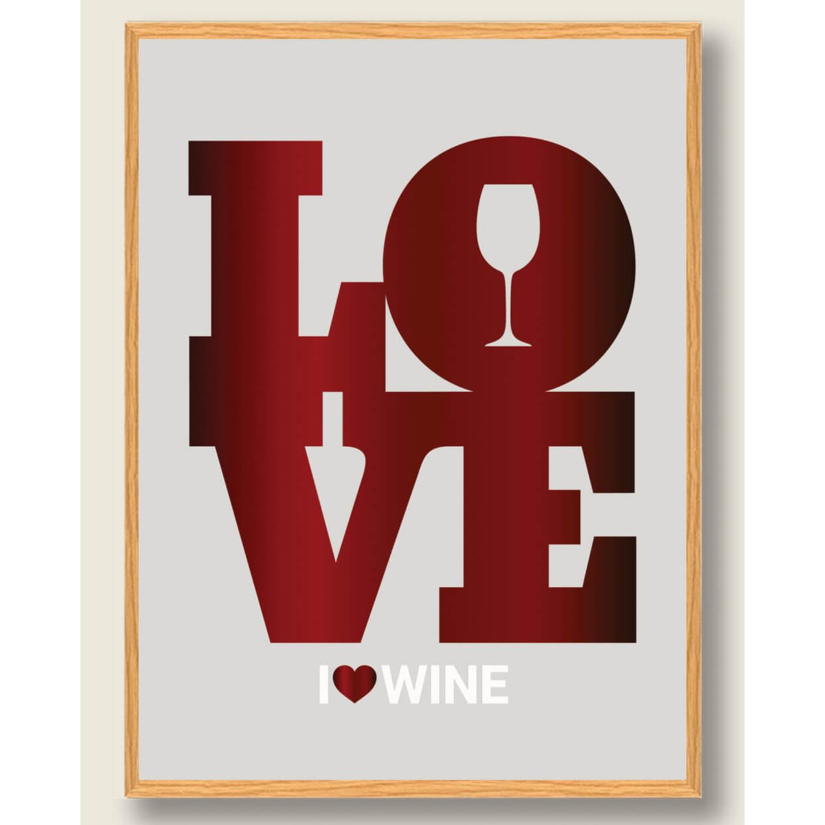 I LOVE WINE - vinplakat (Størrelse: S - 21x29,7cm (A4))