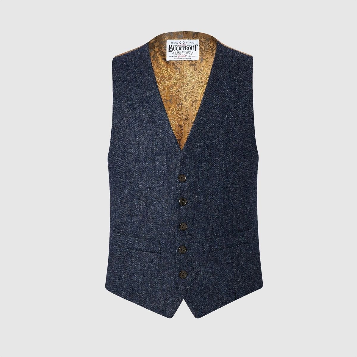 Iain vest, navy marineblå, Yorkshire Tweed - 36R UK