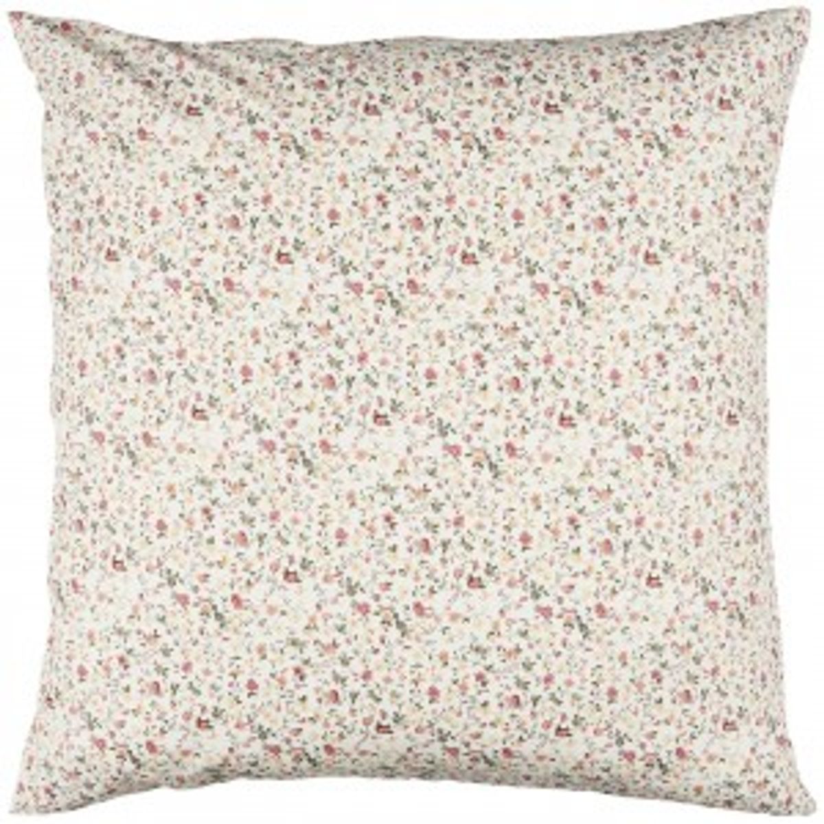 Ib Laursen Pude - faded rose og creme blomster