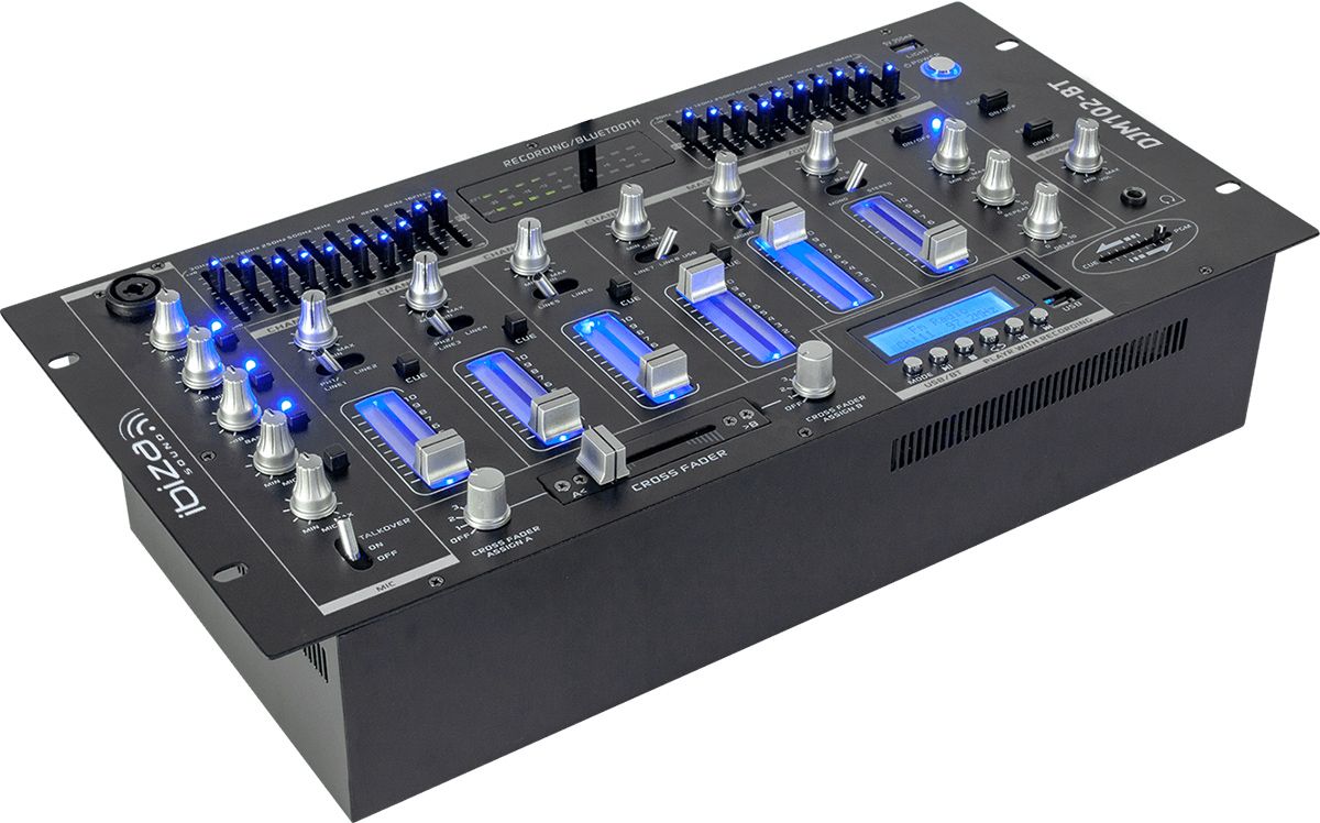 Ibiza 6-kanals Mixer/12 indgange m. USB og Bluetooth