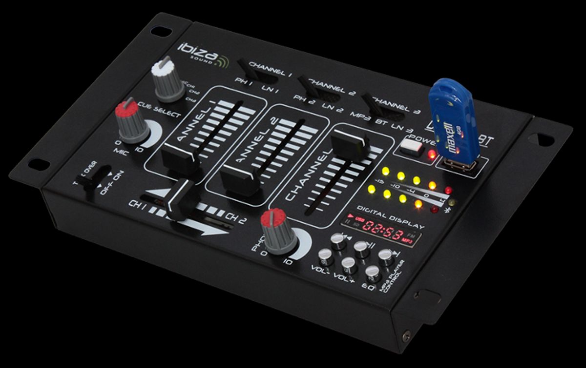 Ibiza DJ Mixer m. Bluetooth & USB