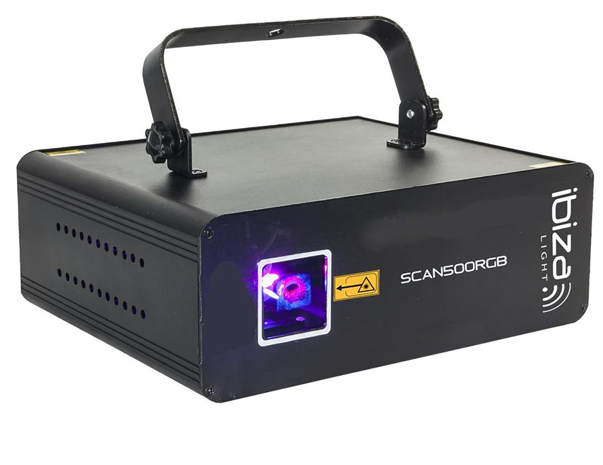 Ibiza Laserlys m. DMX (RGB, 500MW)