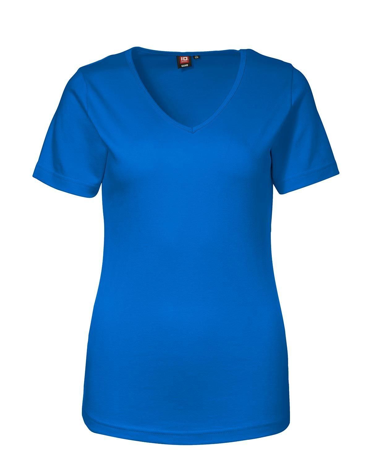 ID Feminin V-hals T-Shirt Azur