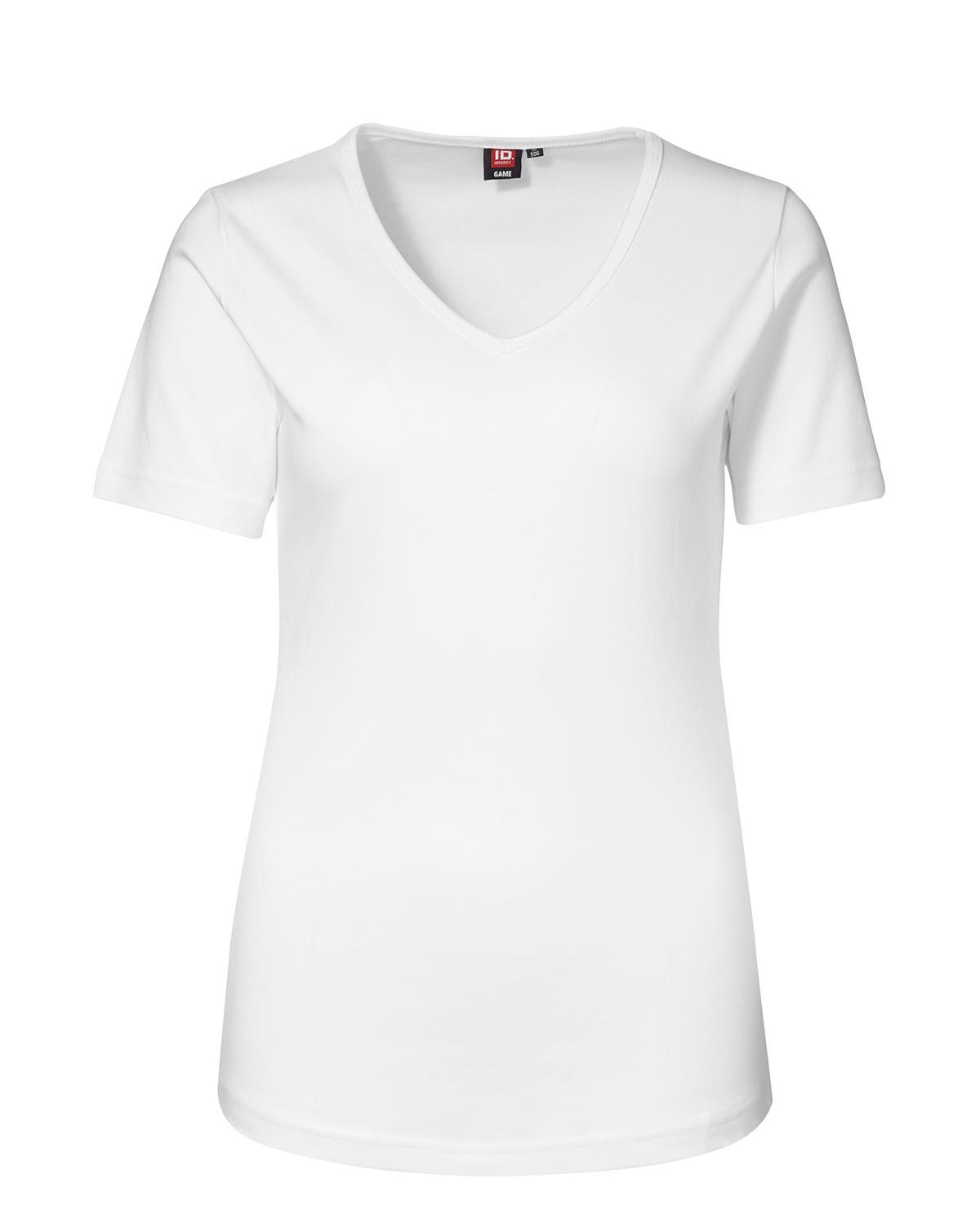 ID Feminin V-hals T-Shirt Hvid