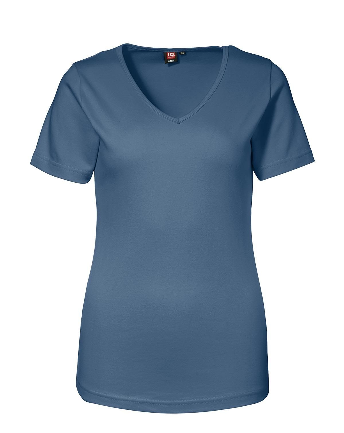 ID Feminin V-hals T-Shirt Indigo Blå