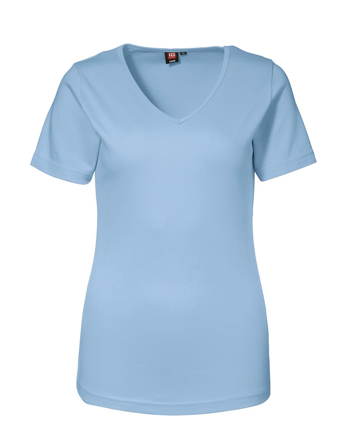 ID Feminin V-hals T-Shirt Light Blå