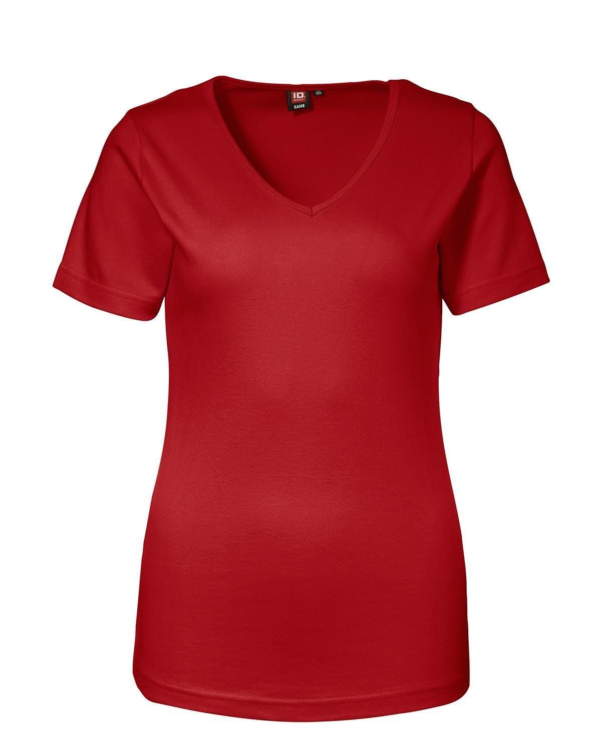 ID Feminin V-hals T-Shirt Rød