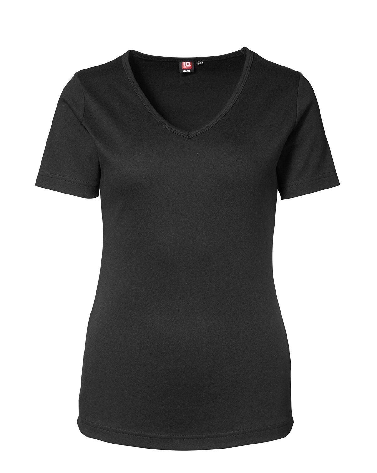 ID Feminin V-hals T-Shirt Sort