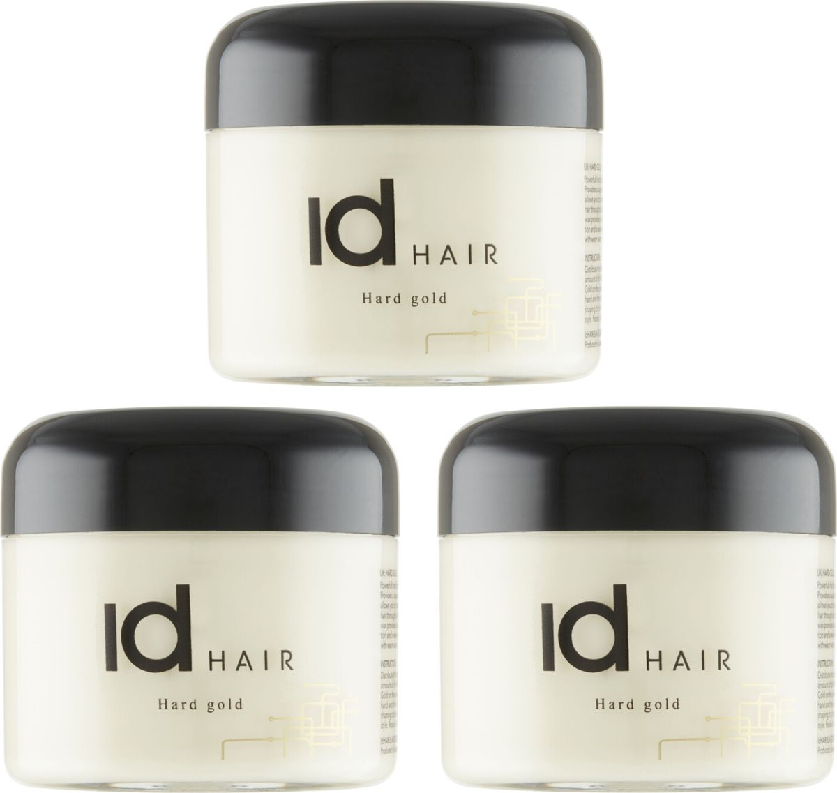 Id Hair - Hard Gold Hårvoks 3x100 Ml