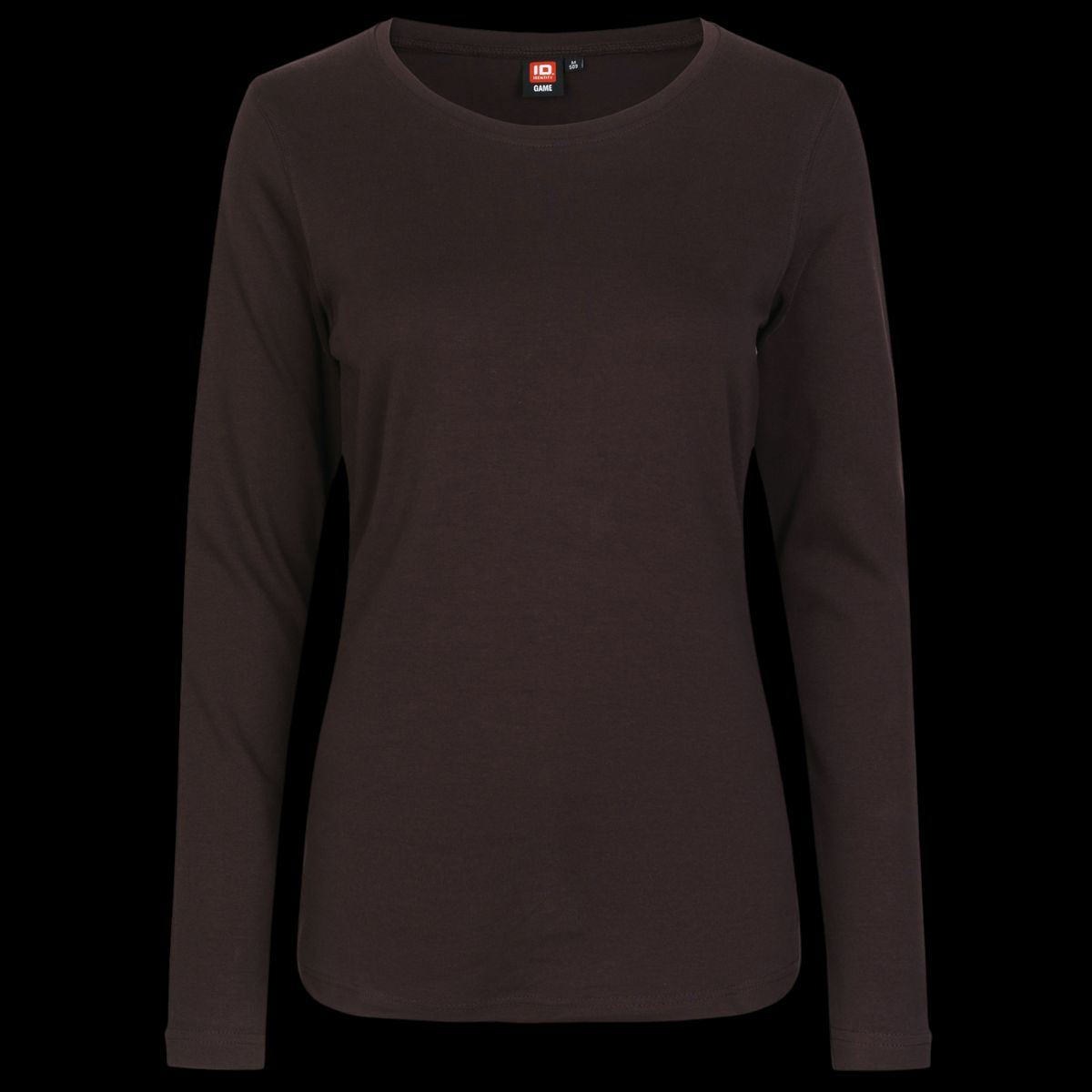 ID Interlock Dame Langærmet t-shirt - Mørk Bordeaux - L