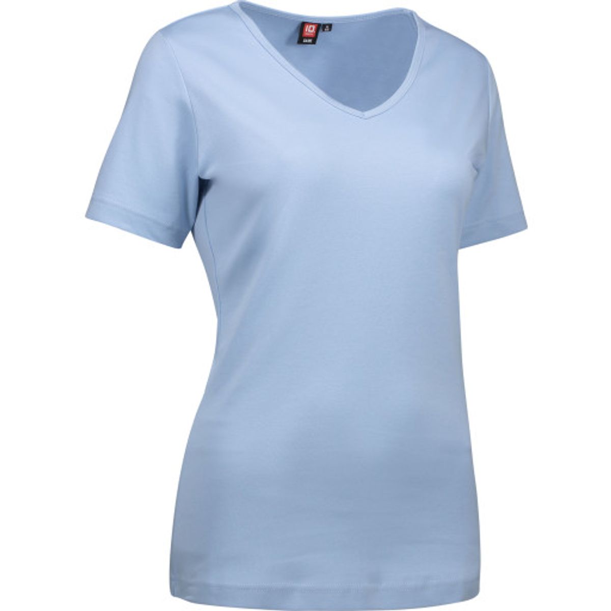 ID, Interlock dame T-shirt 0506, V-hals, lys blå, str. 2XL