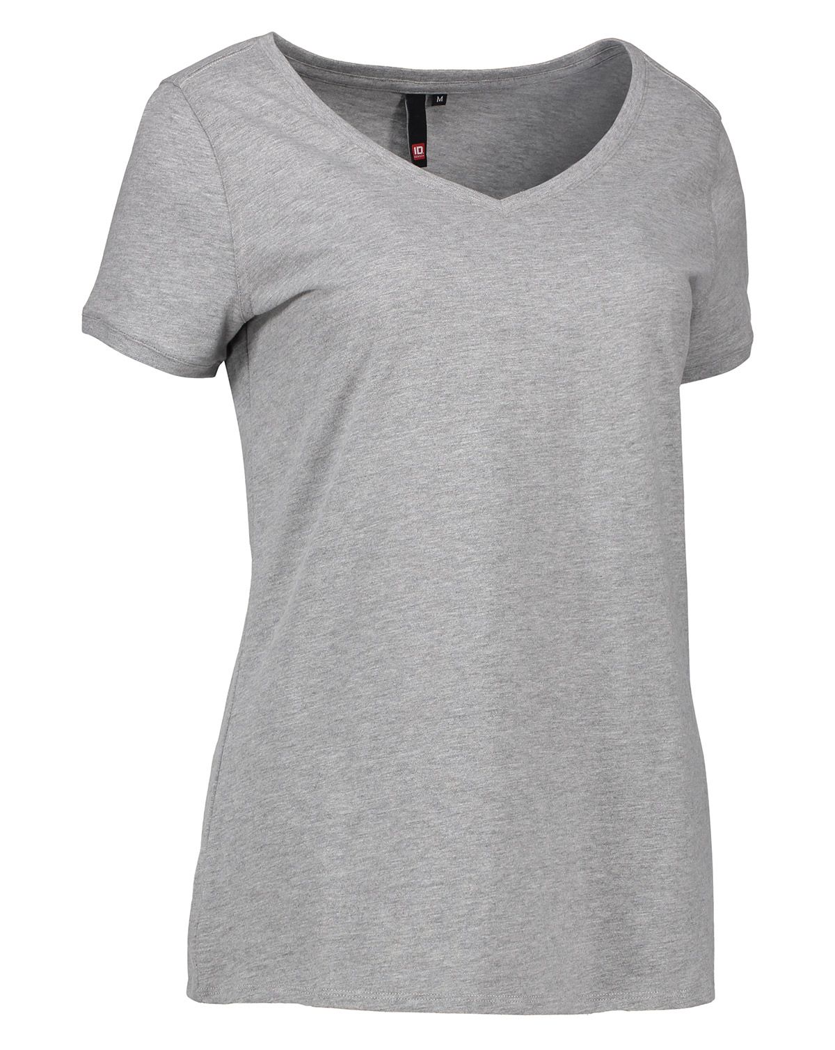 ID Klassisk V-Neck T-Shirt Dame Grå Melange