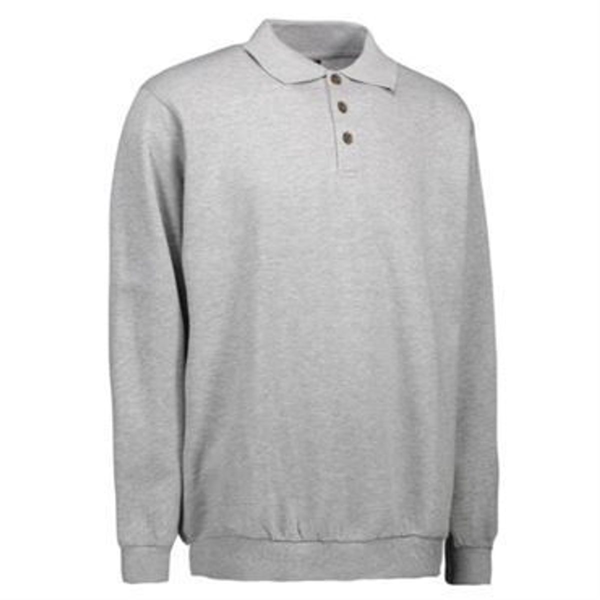 Id Polosweatshirt 0601 Grå Melange-2xl