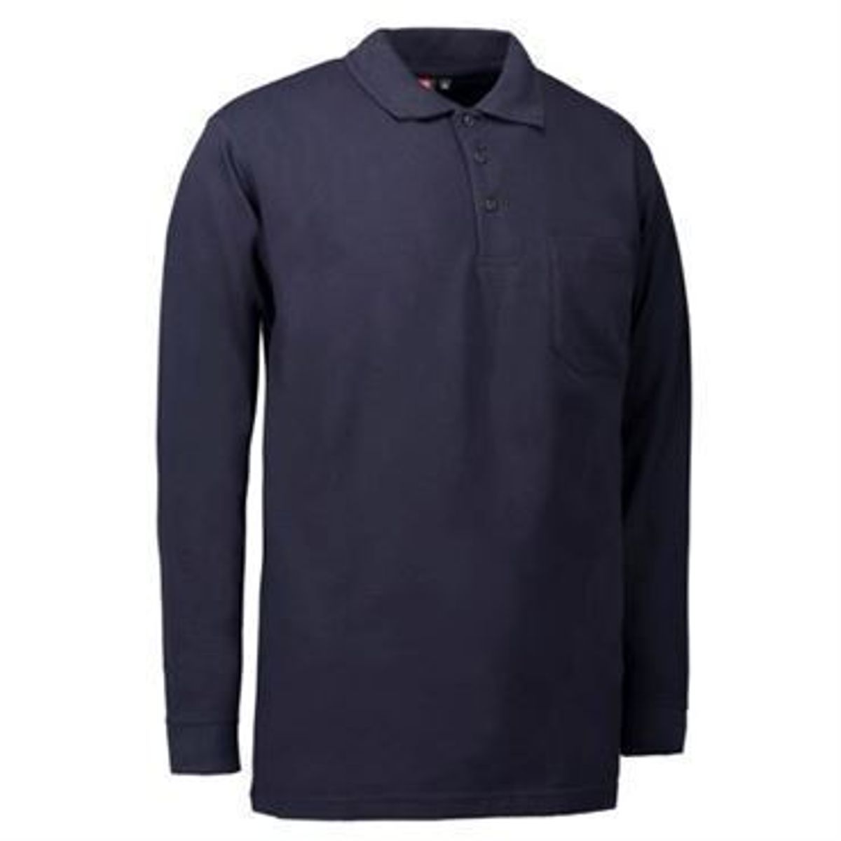 Id Pro Wear Polo Med Brystlomme Og Langeærmer 0326 Navy-4xl