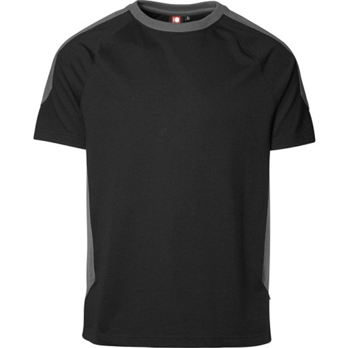 ID PRO Wear T-shirt med kontrast farve, 0302 sort str. XL