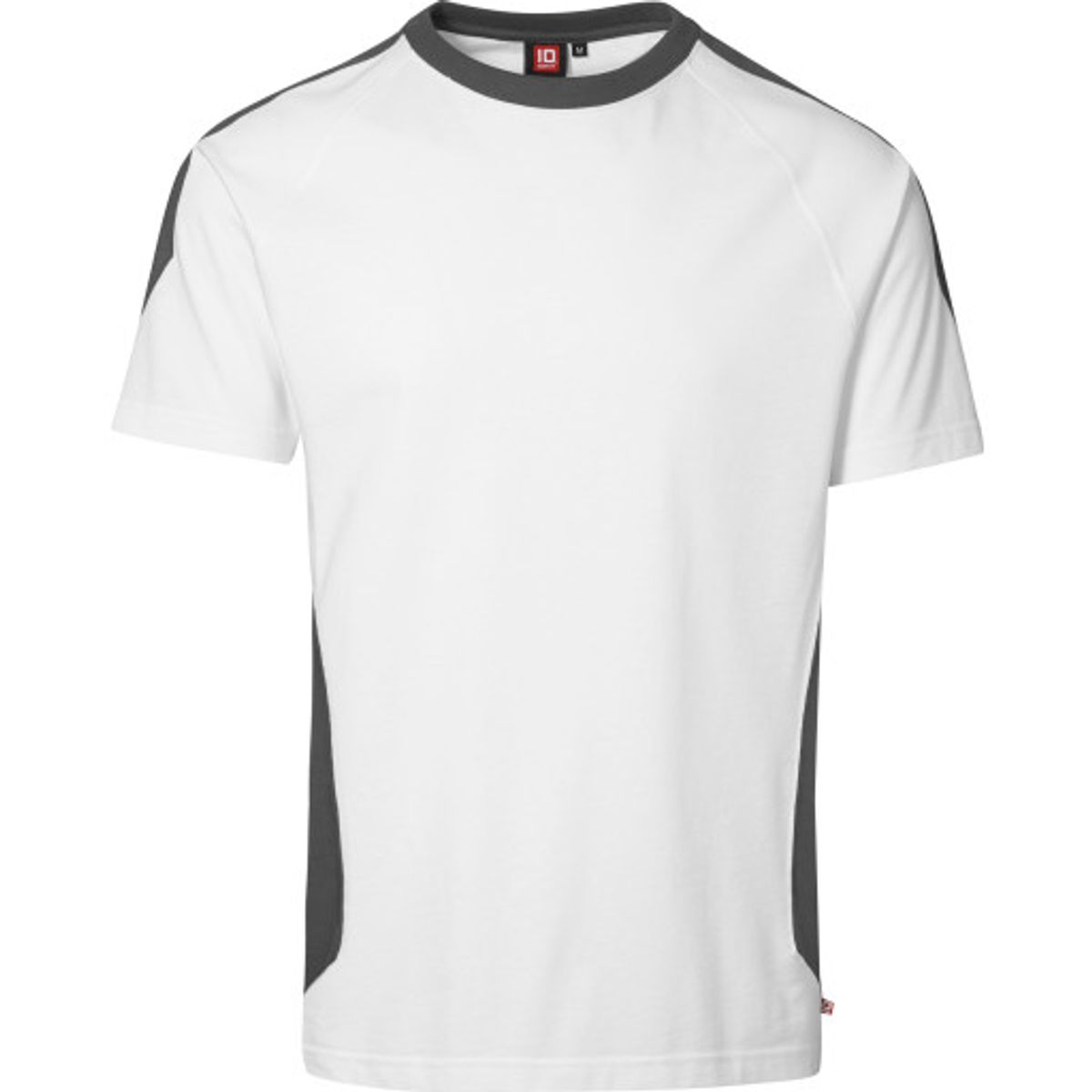 ID PRO Wear T-shirt med kontrastfarve, 0302 hvid, str. 3XL