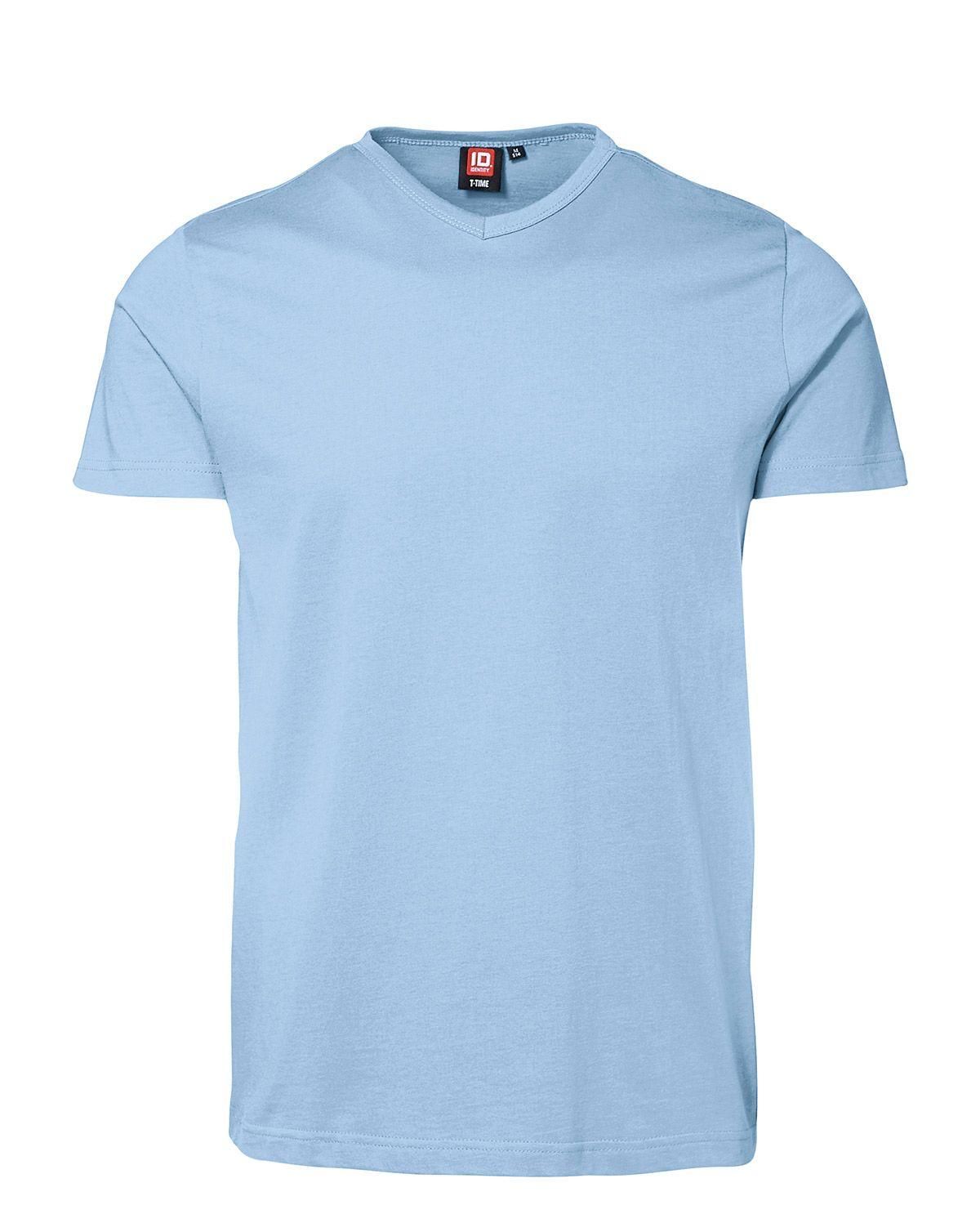 ID Snug fit V-neck T-Shirt Lys Blå