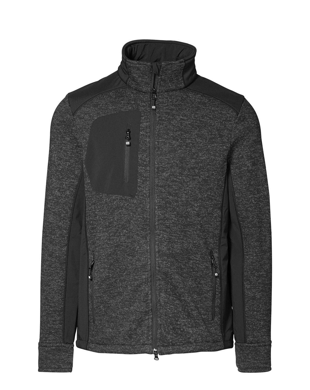 ID Strikfleece Cardigan m. Brystlomme Graphite Melange