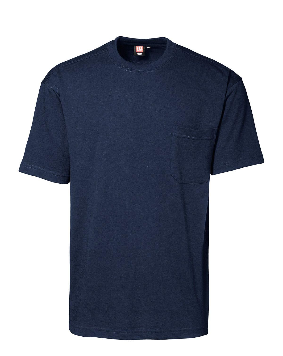 ID T-TIME T-Shirt Dame m. Brystlomme Navy