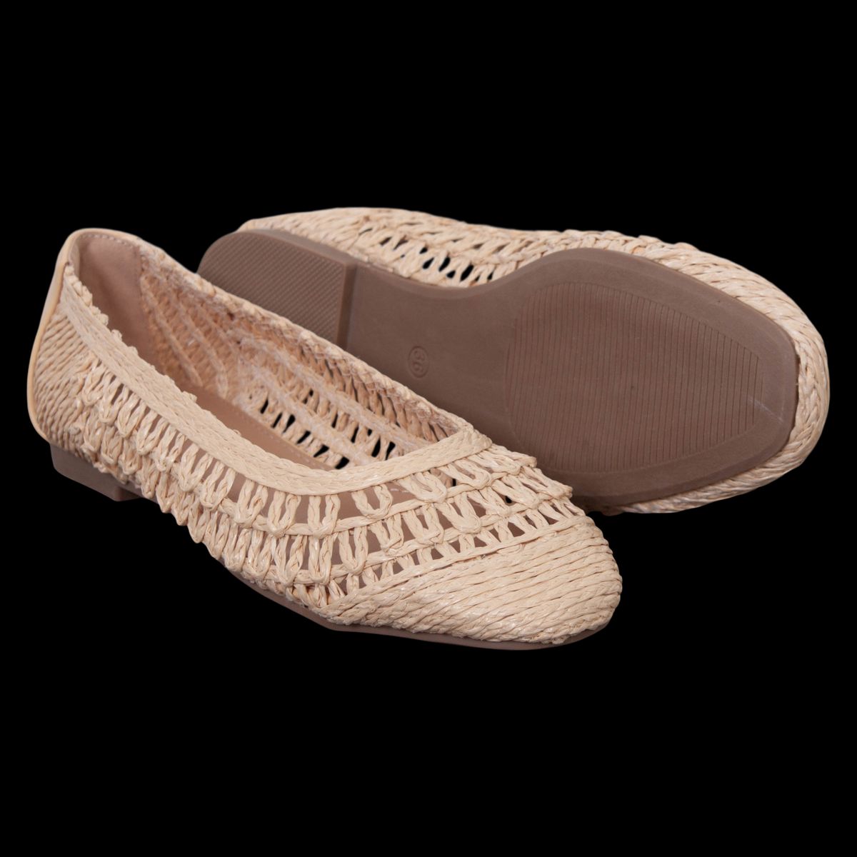 Ideal Shoes Dame Ballerina - Beige - 36