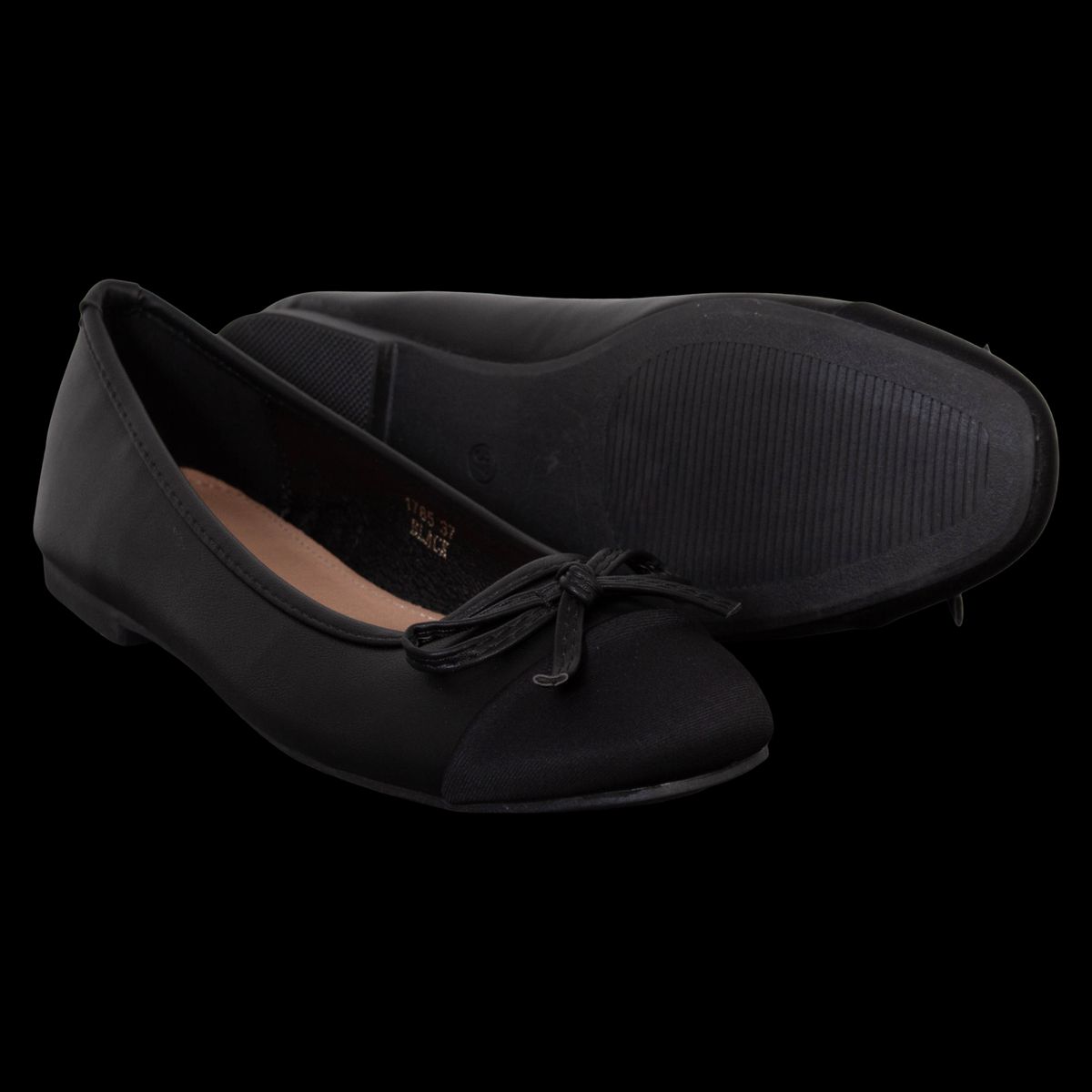 Ideal Shoes Dame Ballerina - Sort - 37